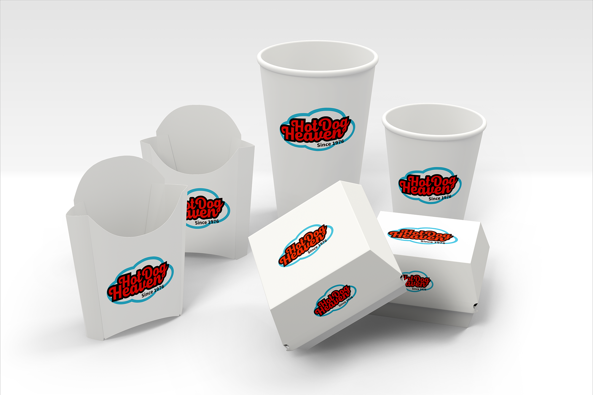 Hot dog heaven container mockup