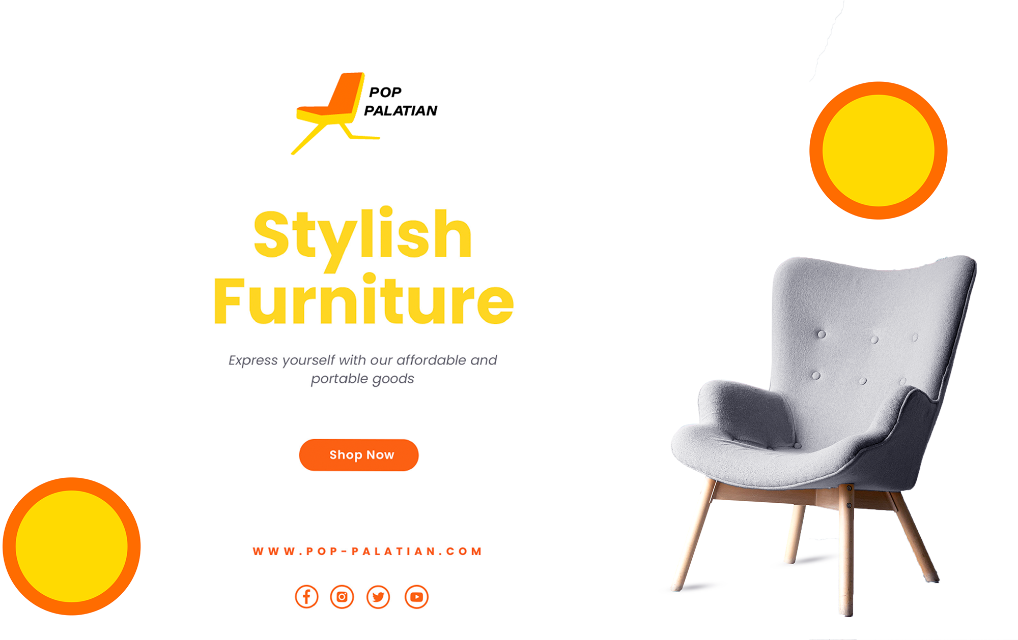 Pop palatian mockup 2: Stylish furniture, express yourself with our affordable and portable goods