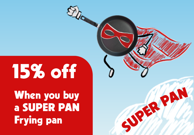 super pan coupon: 15% off when you buy a super pan frying pan